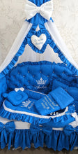 Load image into Gallery viewer, Luxury baby bedding 120x60 personalised by embroidery