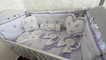 Load image into Gallery viewer, Luxury baby bedding 100x50 personalised by embroidery