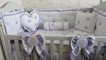 Load image into Gallery viewer, Luxury baby bedding 100x50 personalised by embroidery