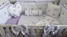 Load image into Gallery viewer, Luxury baby bedding 100x50 personalised by embroidery