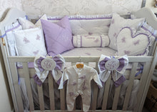 Load image into Gallery viewer, Luxury baby bedding 100x50 personalised by embroidery