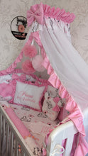 Load image into Gallery viewer, Luxury baby bedding 140x70, personalised by embroidery