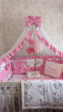 Load image into Gallery viewer, Luxury baby bedding 140x70, personalised by embroidery