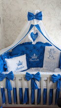 Load image into Gallery viewer, Luxury baby bedding 120x60 personalised by embroidery, 100% cotton