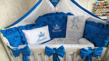 Load image into Gallery viewer, Luxury baby bedding 120x60 personalised by embroidery, 100% cotton
