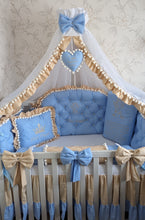 Load image into Gallery viewer, Luxury baby bedding 100*50 personalised by embroidery, 100% cotton
