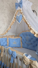 Load image into Gallery viewer, Luxury baby bedding 100*50 personalised by embroidery, 100% cotton