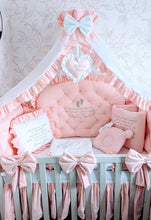 Load image into Gallery viewer, Luxury baby bedding 120x60 personalised by embroidery, 100% cotton