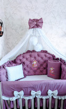 Load image into Gallery viewer, Luxury baby bedding 120x60 personalised by embroidery, 100% cotton