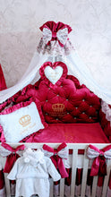 Load image into Gallery viewer, Luxury baby bedding velvet and cotton
140x70 personalised by embroidery