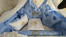 Load image into Gallery viewer, Luxury baby bedding cotton
140x70 personalised by embroidery