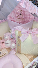 Load image into Gallery viewer, Luxury baby bedding 100x50 personalised by embroidery