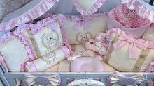 Load image into Gallery viewer, Luxury baby bedding 100x50 personalised by embroidery