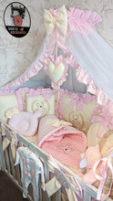 Load image into Gallery viewer, Luxury baby bedding 100x50 personalised by embroidery