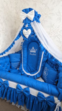 Load image into Gallery viewer, Luxury baby bedding 120x60 personalised by embroidery