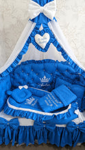 Load image into Gallery viewer, Luxury baby bedding 120x60 personalised by embroidery