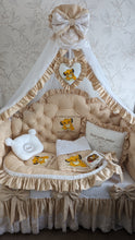 Load image into Gallery viewer, Luxury baby bedding 120x60 personalised by embroidery