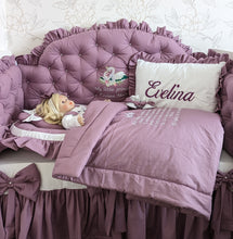 Load image into Gallery viewer, Luxury baby bedding 140*70 personalised by embroidery