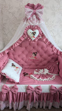 Load image into Gallery viewer, Luxury baby bedding 140*70 personalised by embroidery, 100% cotton