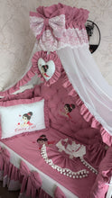 Load image into Gallery viewer, Luxury baby bedding 140*70 personalised by embroidery, 100% cotton