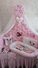 Load image into Gallery viewer, Luxury baby bedding 120*60 personalised by embroidery, 100% cotton and dimple