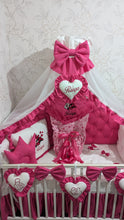 Load image into Gallery viewer, Luxury baby bedding 120*60 personalised by embroidery, 100% cotton and dimple