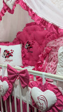 Load image into Gallery viewer, Luxury baby bedding 120*60 personalised by embroidery, 100% cotton and dimple
