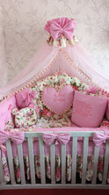 Load image into Gallery viewer, Luxury baby bedding 140x70 personalised by embroidery