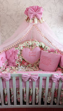 Load image into Gallery viewer, Luxury baby bedding 140x70 personalised by embroidery