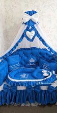 Load image into Gallery viewer, Luxury baby bedding 120x60 personalised by embroidery