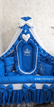 Load image into Gallery viewer, Luxury baby bedding 120x60 personalised by embroidery