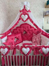 Load image into Gallery viewer, Luxury baby bedding 120*60 personalised by embroidery, 100% cotton and dimple