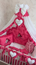 Load image into Gallery viewer, Luxury baby bedding 120*60 personalised by embroidery, 100% cotton and dimple