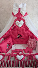 Load image into Gallery viewer, Luxury baby bedding 120*60 personalised by embroidery, 100% cotton and dimple