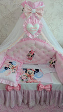 Load image into Gallery viewer, Luxury baby bedding 120*60 personalised by embroidery, 100% cotton and dimple