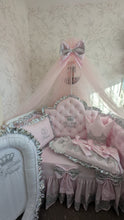 Load image into Gallery viewer, Luxury baby bedding 120*60 personalised by embroidery, 100% cotton and dimple