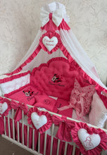 Load image into Gallery viewer, Luxury baby bedding 120*60 personalised by embroidery, 100% cotton and dimple