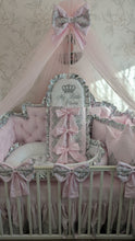 Load image into Gallery viewer, Luxury baby bedding 120*60 personalised by embroidery, 100% cotton and dimple