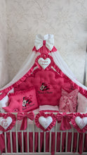 Load image into Gallery viewer, Luxury baby bedding 120*60 personalised by embroidery, 100% cotton and dimple