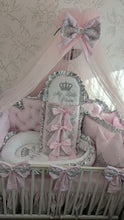 Load image into Gallery viewer, Luxury baby bedding 120*60 personalised by embroidery, 100% cotton and dimple