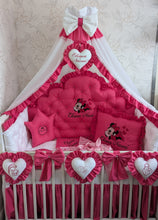 Load image into Gallery viewer, Luxury baby bedding 120*60 personalised by embroidery, 100% cotton and dimple