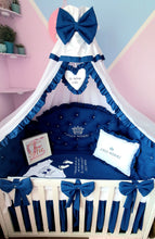 Load image into Gallery viewer, Luxury baby bedding 120x60 personalised by embroidery, 100% cotton