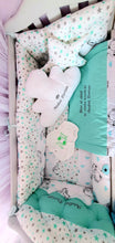 Load image into Gallery viewer, Luxury baby bedding 120x60 personalised by embroidery
