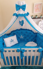 Load image into Gallery viewer, Luxury baby bedding 120x60 personalised by embroidery, 100% cotton