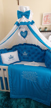 Load image into Gallery viewer, Luxury baby bedding 120x60 personalised by embroidery, 100% cotton