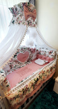 Load image into Gallery viewer, Luxury baby bedding , 120x60 personalised by embroidery