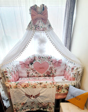 Load image into Gallery viewer, Luxury baby bedding , 120x60 personalised by embroidery