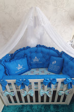 Load image into Gallery viewer, Luxury baby bedding 120x60 personalised by embroidery, 100% cotton
