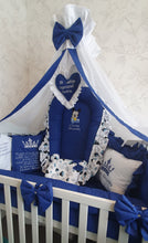 Load image into Gallery viewer, Luxury baby bedding 120x60 personalised by embroidery, 100% cotton