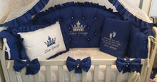 Load image into Gallery viewer, Luxury baby bedding 140x70 personalised by embroidery, 100% cotton